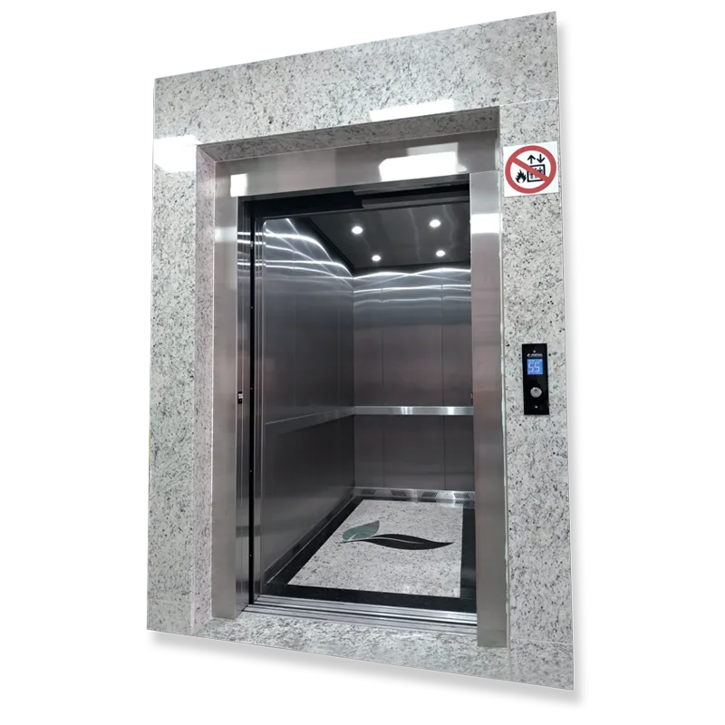 Elevador comercial Skytech em revestimento granito
